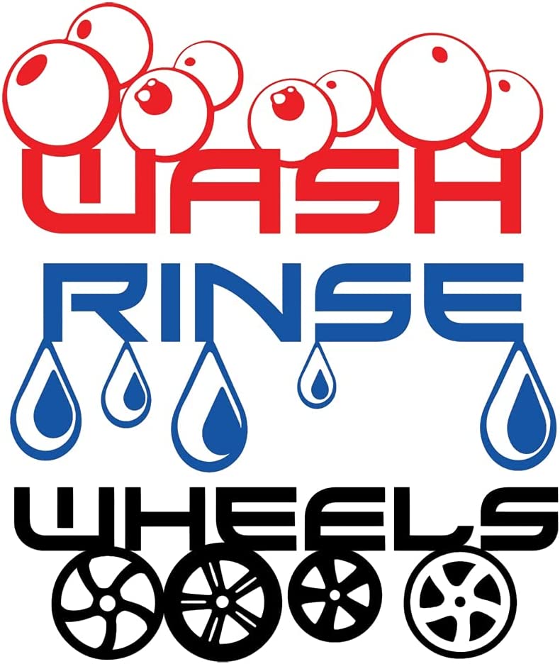 Car Wash Bucket Car Detailing Bucket Stickers - Box Effect Wash, Rinse ...